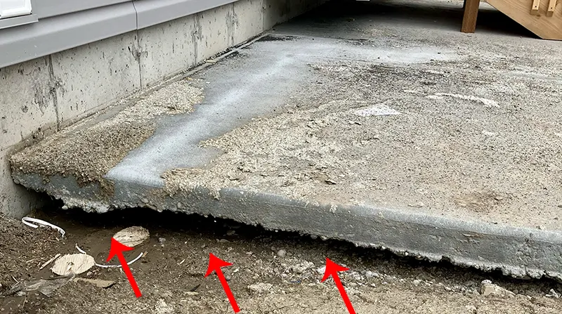 Void under patio